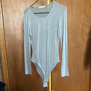 Gray Long Sleeve Bodysuit
